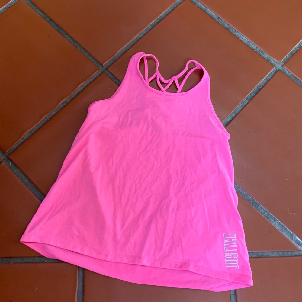 Pink justice tank top